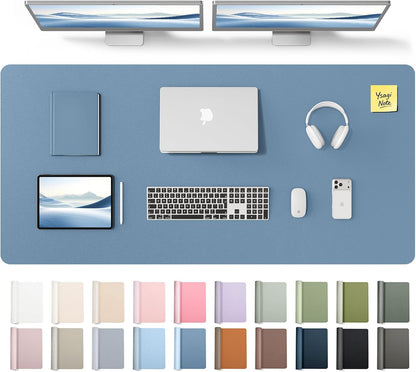 YSAGi Leather Desk Pad Protector, Large Mouse Pad, Non-Slip PU Leather Desk Blotter, Waterproof Writing Pad for Office and Home (31.5" x 15.8", Eggshell) - Colors A