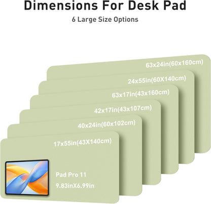 Aothia Non-Slip Waterproof PU Leather Desk Pad Protector for Mouse, Writing Desk, Office, Home, Laptop Blotter, 23.6" x 13.7", Black - Colors A