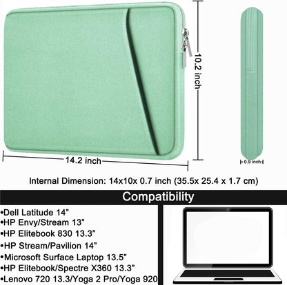 Laptop Sleeve, Durable Briefcase Shockproof Protective Case, Handbags Portable Laptop Bag for 15.6 inch HP Dell Asus Lenovo Notebook Computer with Front Pocket, Black