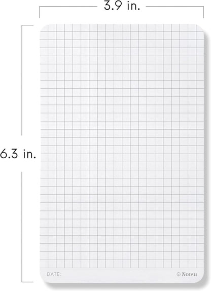 Notsu Dot Grid Desk Notepad 2 Pack | Minimalist Dotted Memo Mouse Pads with Premium Thick Paper, Small 5.5" x 8.5"
