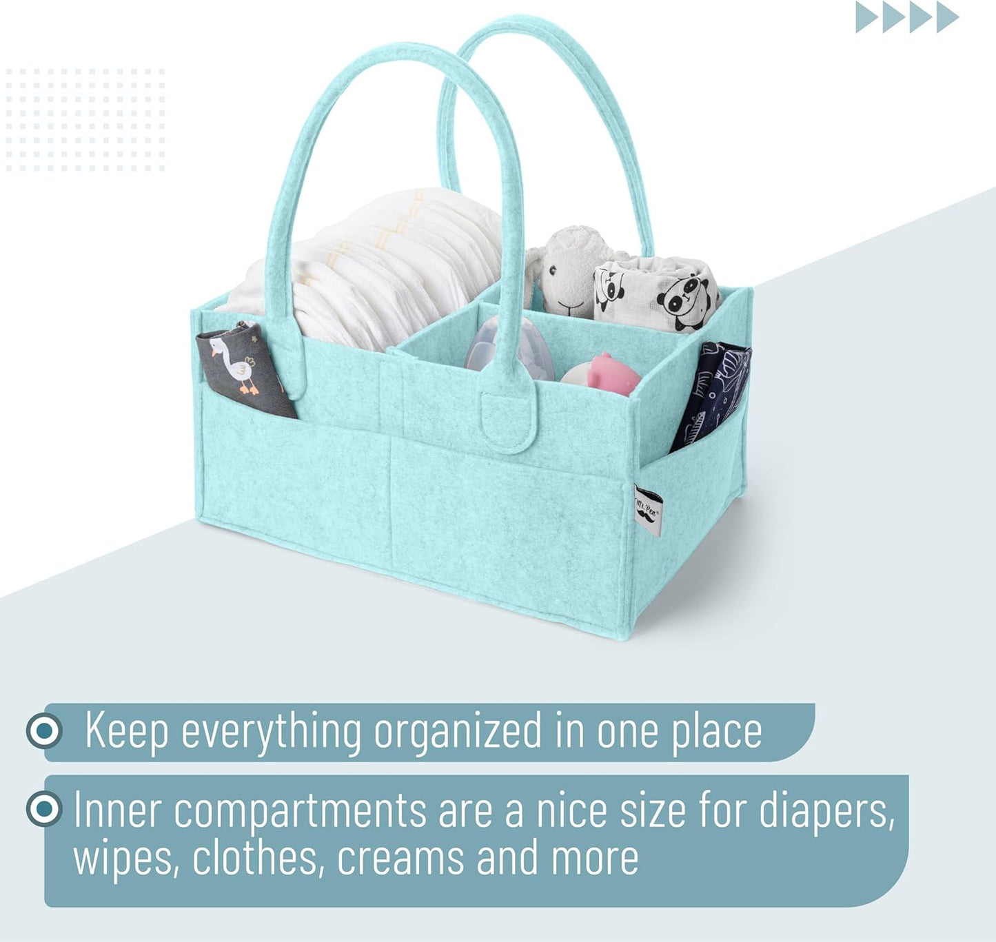 Mr. Pen- Baby Diaper Caddy Organizer, Gray, Medium, Nursery Storage Bin and Car Organizer for Diapers and Baby Wipes