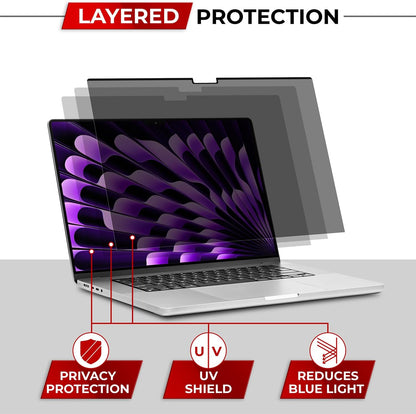 SightPro Magnetic Laptop Privacy Screen 14 Inch 16:9 - Patented Removable Laptop Privacy Filter Shield and Protector
