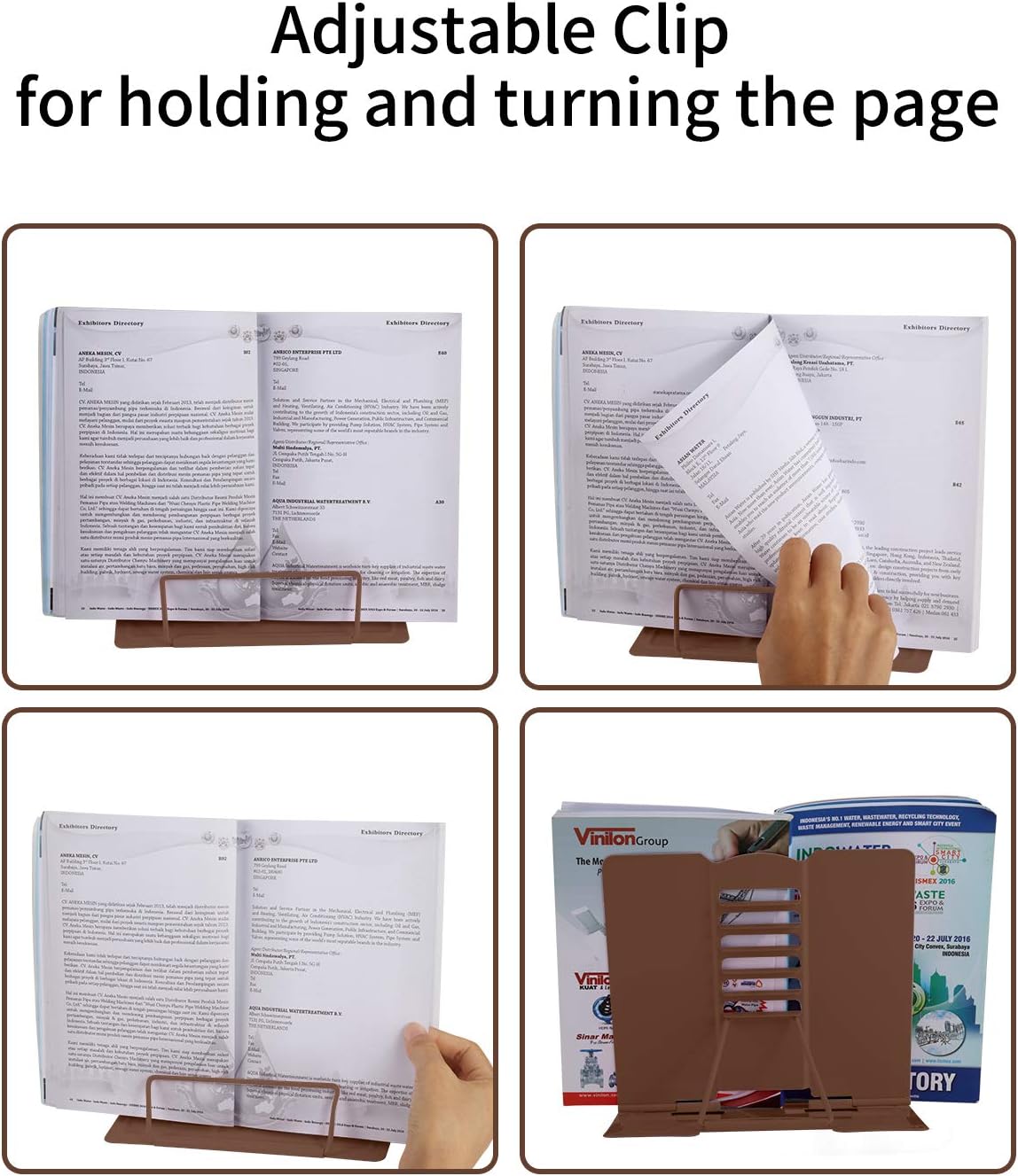 MSDADA Desk Book Stand Metal Reading Rest Book Holder Adjustable Cookbook Documents Holder Bookstands for Recipes Textbook Music Books, the First Day of School Gift for Students, Teachers (Light Blue)
