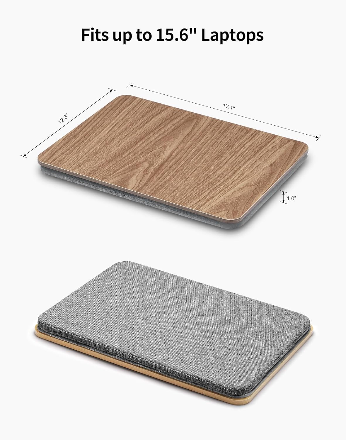 ZEAPTAC Portable Lap Laptop Desk with Pillow Cushion, Fits up to 15.6 inch Laptop, Lap Stand for Bed & Couch & Carpet, Book Tablet/Drawing Board/Computer Laptop Stand - Pink
