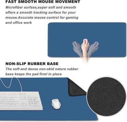 Large Gaming Mouse Pad, XXL Extended Computer Keyboard Mouse Mat with Stitched Edges, 31.5" x 15.7" Non-Slip Waterproof Rubber Base Office Big Long Mousepad for Work, Game, Office, Home, Black