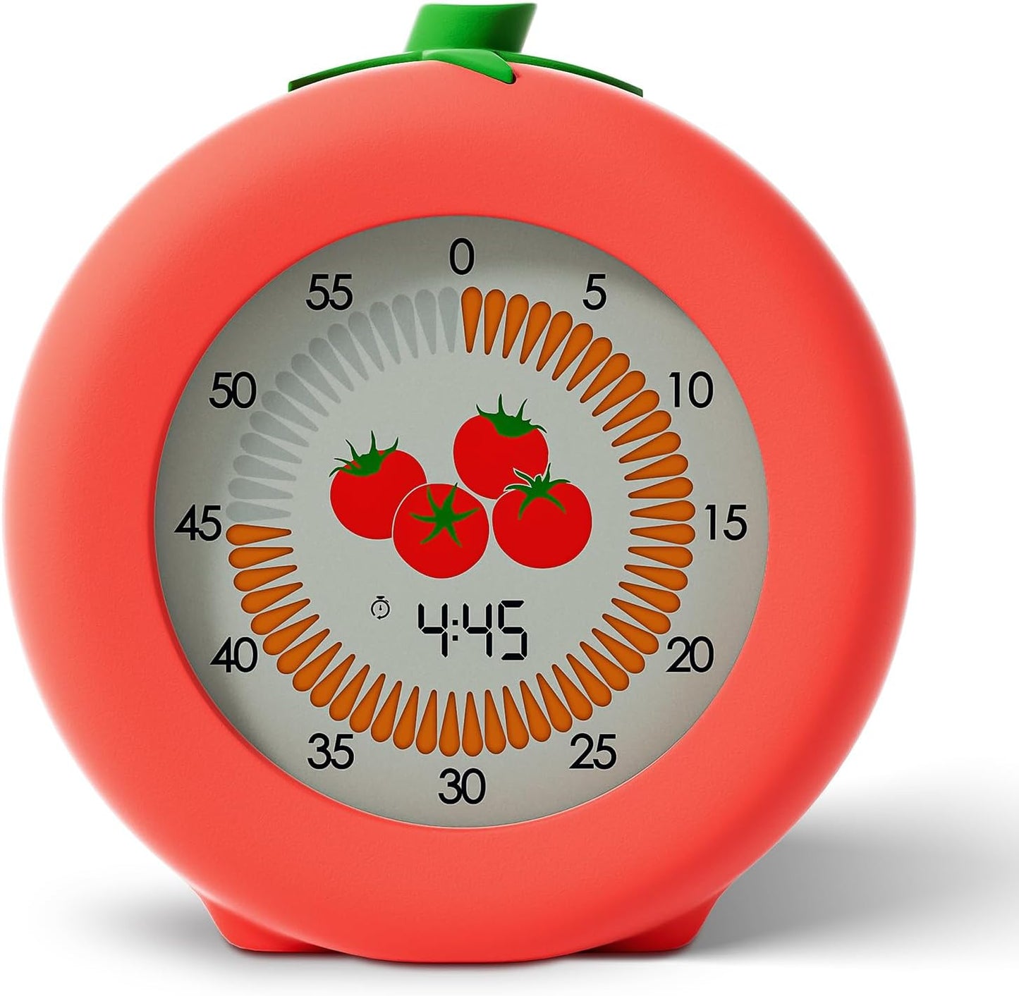 Tomato Visual Timer for Kids, 299 Minute Cute Pomodoro Countdown Timer, Kitchen Cooking Helper Timer with Pause Function, Clock and Alarm, Digital Timer for Classroom, Office and Meetings