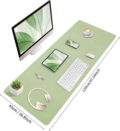 Bloss Leather Desk Pad and Keyboard Wrist Rest, Large Mouse Pad + Keyboard Pad+Mouse Wrist Support, Non-Slip Desk Mat Protector for Office, Home(31.5×15.7 Inches,Beige) - Colors A