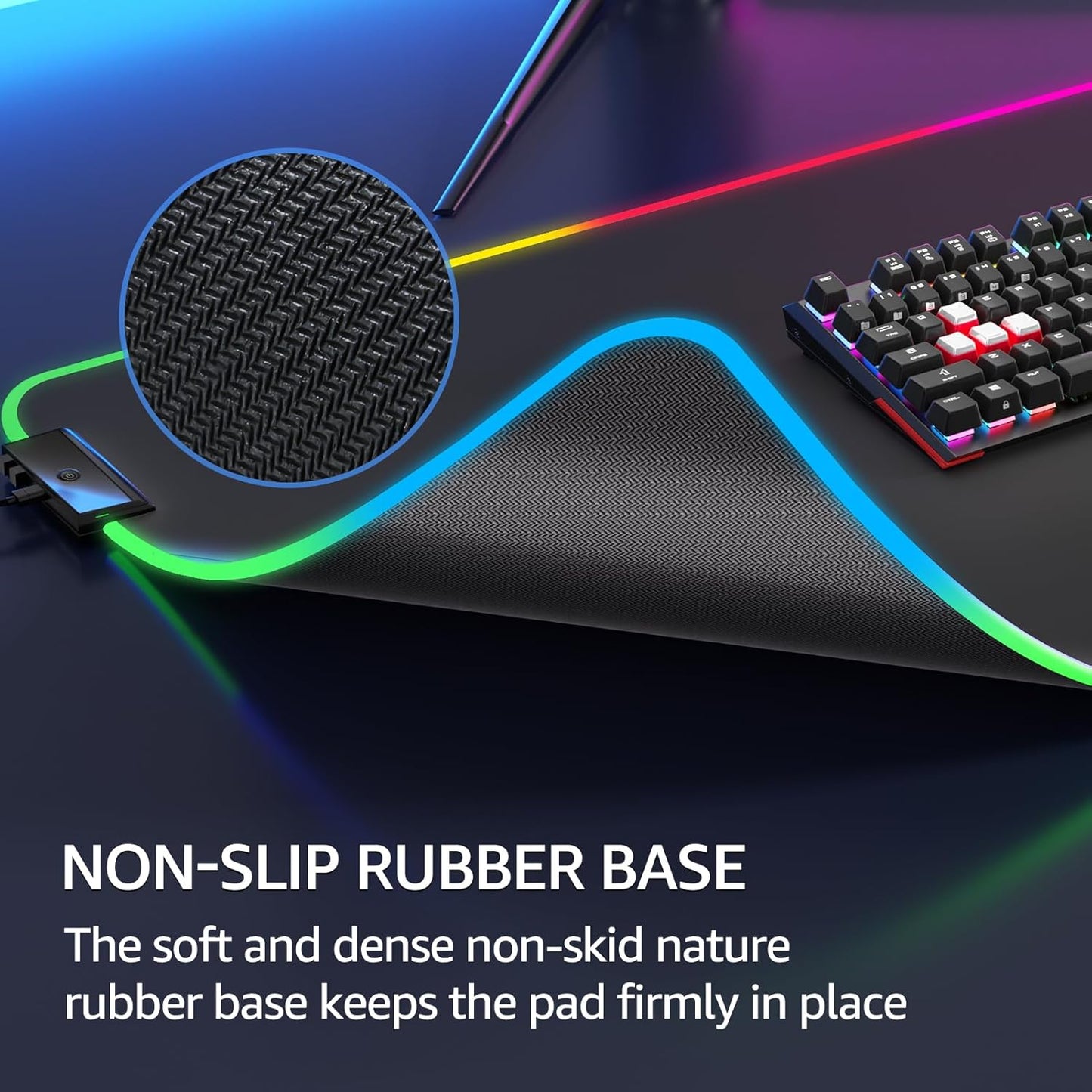 KTRIO Large Gaming Mouse Pad Desk Mat, Superior Micro-Weave Cloth for Precise Mouse Control, Non-Slip Rubber Base, Stitched Edges, Water-Resistant, for Gamer, Office & Home, 31.5" x 11.8" inches