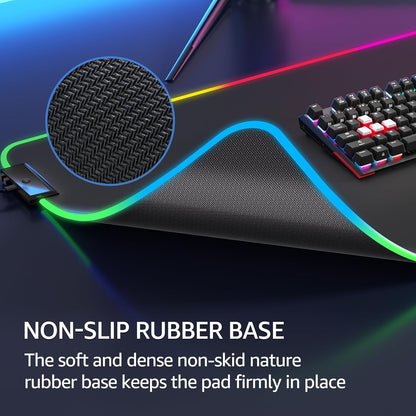 KTRIO Large Gaming Mouse Pad Desk Mat, Superior Micro-Weave Cloth for Precise Mouse Control, Non-Slip Rubber Base, Stitched Edges, Water-Resistant, for Gamer, Office & Home, 31.5" x 11.8" inches