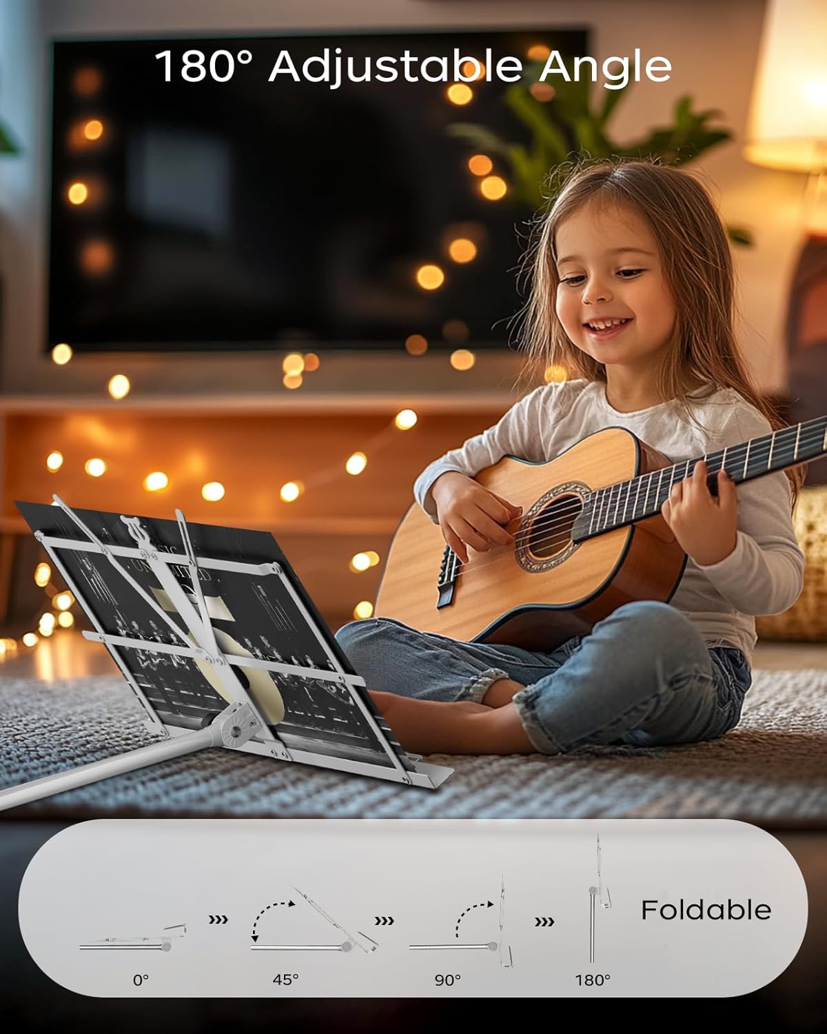 K KASONIC Music Stand, 2 in 1 Dual-Use Folding Sheet Music Stand & Desktop Book Stand, Portable Lightweight with Music Sheet Clip Holder Carrying Bag