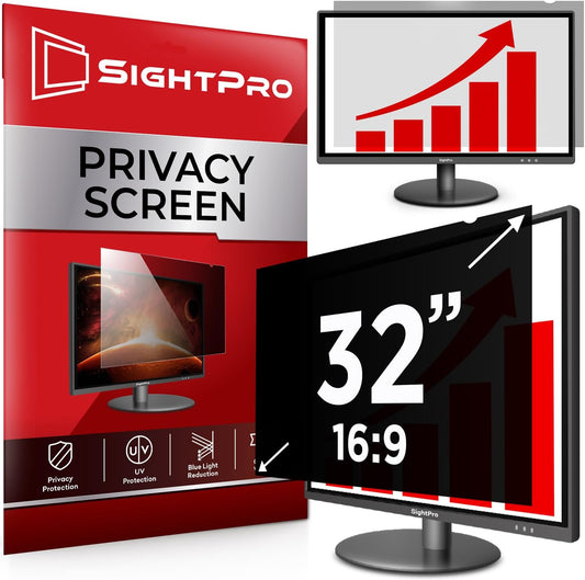 SightPro 32 Inch 16:9 Computer Privacy Screen Filter for Monitor - Privacy Shield and Anti-Glare Protector