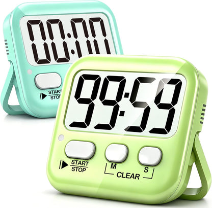 Antonki 2 Pack Digital Timer for Kids, Magnetic Countdown Kitchen Timers for Cooking, Egg, Classroom, Teacher, Exercise, Study, Oven - Battery Included