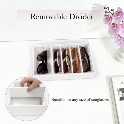 Velvet Sunglass Organizer Tray, Stackable Glasses Case for Drawer, Eyeglasses Watches Jewelry Display Holder Women Men