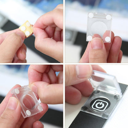 Hufopik 2PCS Diamond Painting Accessories Light Pad Switch Cover, Diamond Art Light Pad Touch Button Protector Cover for Light Pad, Light Table, Light Board，10PCS Back sticker, transparent