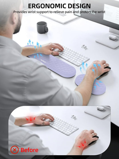 TopMade Keyboard Wrist Rest, Cooling Gel & Upgrade Soft Memory Foam Design Wrist Support for Keyboard, Full-Size Keyboard Hand Rest Pad, Ergonomic Palm Rest for for Long Hours of Work, Gaming, Black