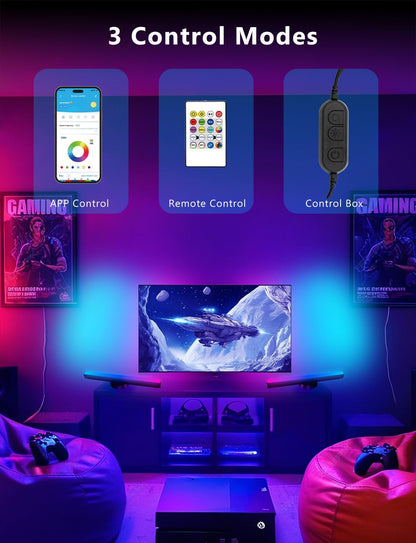 DAYBETTER Smart LED Light Bars, RGB Light Bar, 14 Inches TV Backlights with Scene and Music Modes, Smart Light Bars with Multiple Placement Options, Mood Lighting, PC Gaming Light Bar for Room Decor