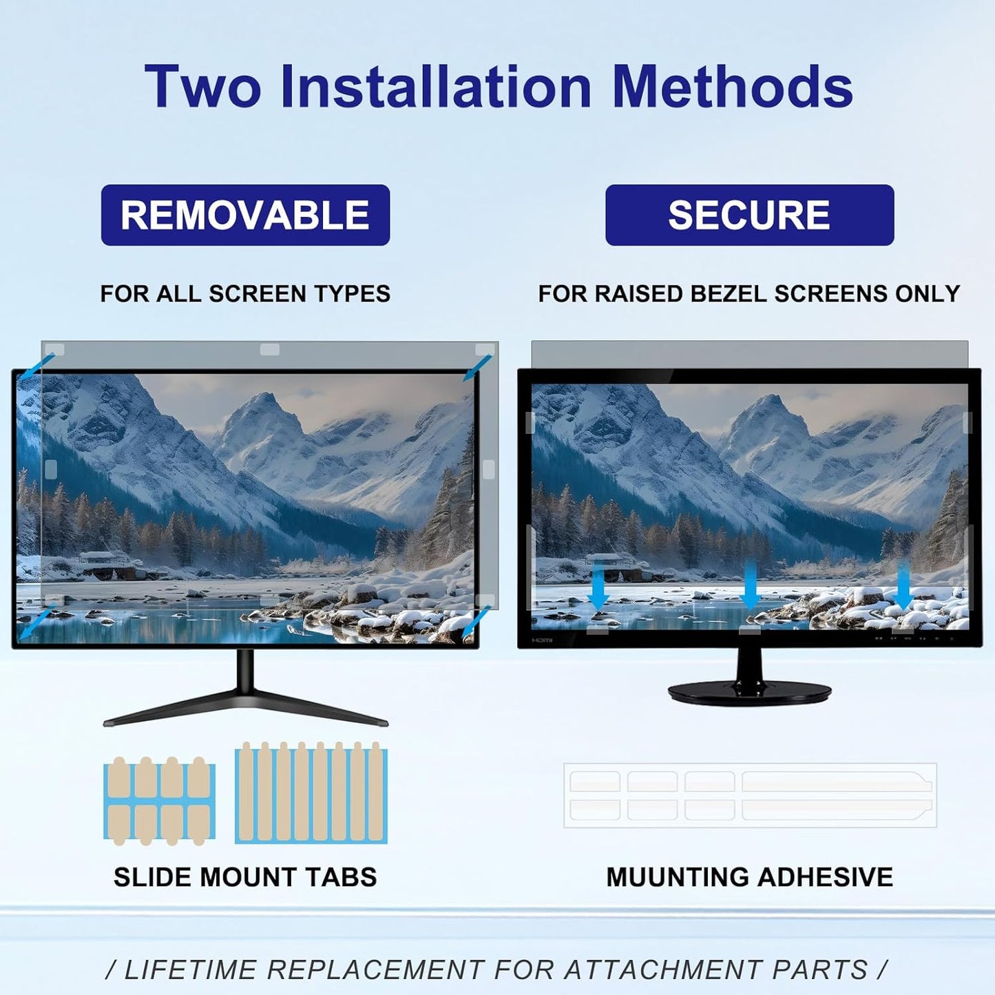 Laptop Privacy Screen 14 Inch 16:9 Aspect Ratio, Laptop Screen Privacy Shield Compatible With Lenovo Hp Dell Acer Asus Thinkpad Envy Xps, Removable Anti Glare Blue Light Computer Filter Protector