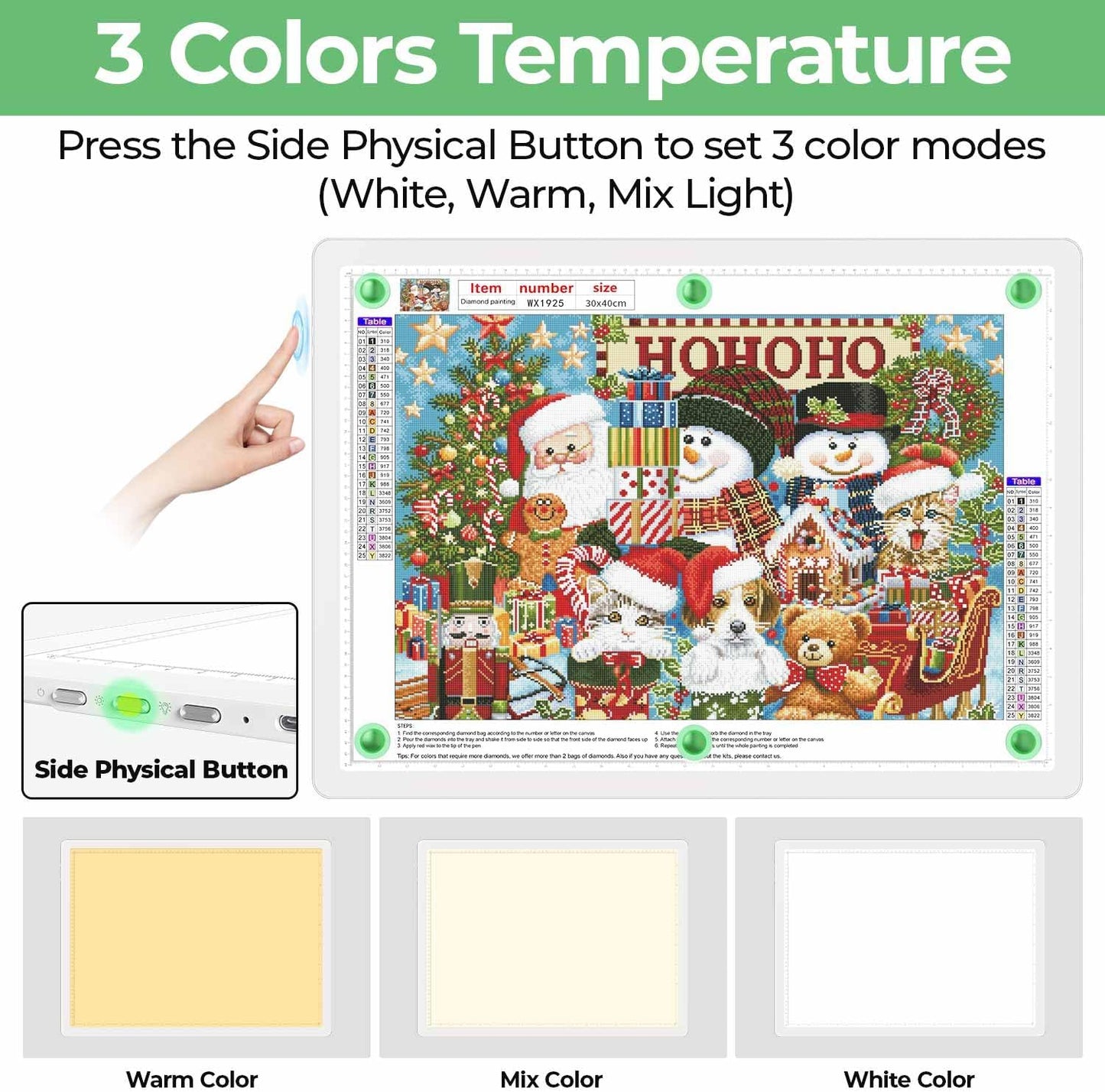 Zocelight Rechargeable A4 Tracing Light Box with Padded Case,Ultra Bright Led Light Pad with Physical Button,Wireless Light Board for Diamond Painting,Dimmable 9000LUX Lightbox for Tracing and Drawing