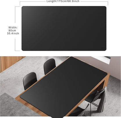 Cacoy 36" x 20" Leather Desk Mat for Home Office, Extra Large PU Leather Desk Pad Blotters, Waterproof Computer Keyboard Mat, Extended Gaming Mouse Pad, Desk Protector for Desktop and PC Laptop, Black