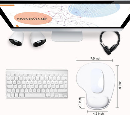 JIKIOU Mouse Pad, 2 Pack Ergonomic Mouse Pads with Comfortable Gel Wrist Rest Support and Smooth Cloth, Non-Slip PU Base for Easy Typing Pain Relief Durable and Easy to Clean Small Black