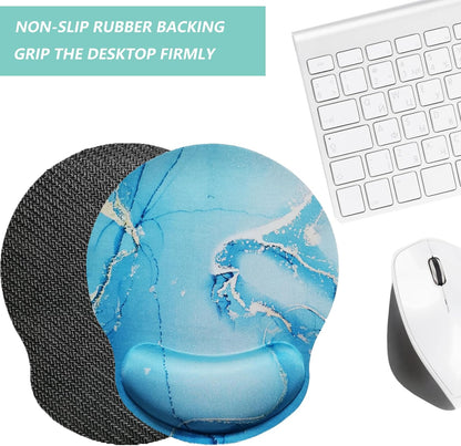 Mouse Pad with Wrist Support, Ergonomic Mouse Pad with Memory Foam Wrist Rest Cushion, Non-Slip Rubber Base Gaming Mice Pad for Home Office Computer Laptop, Flowers Grass