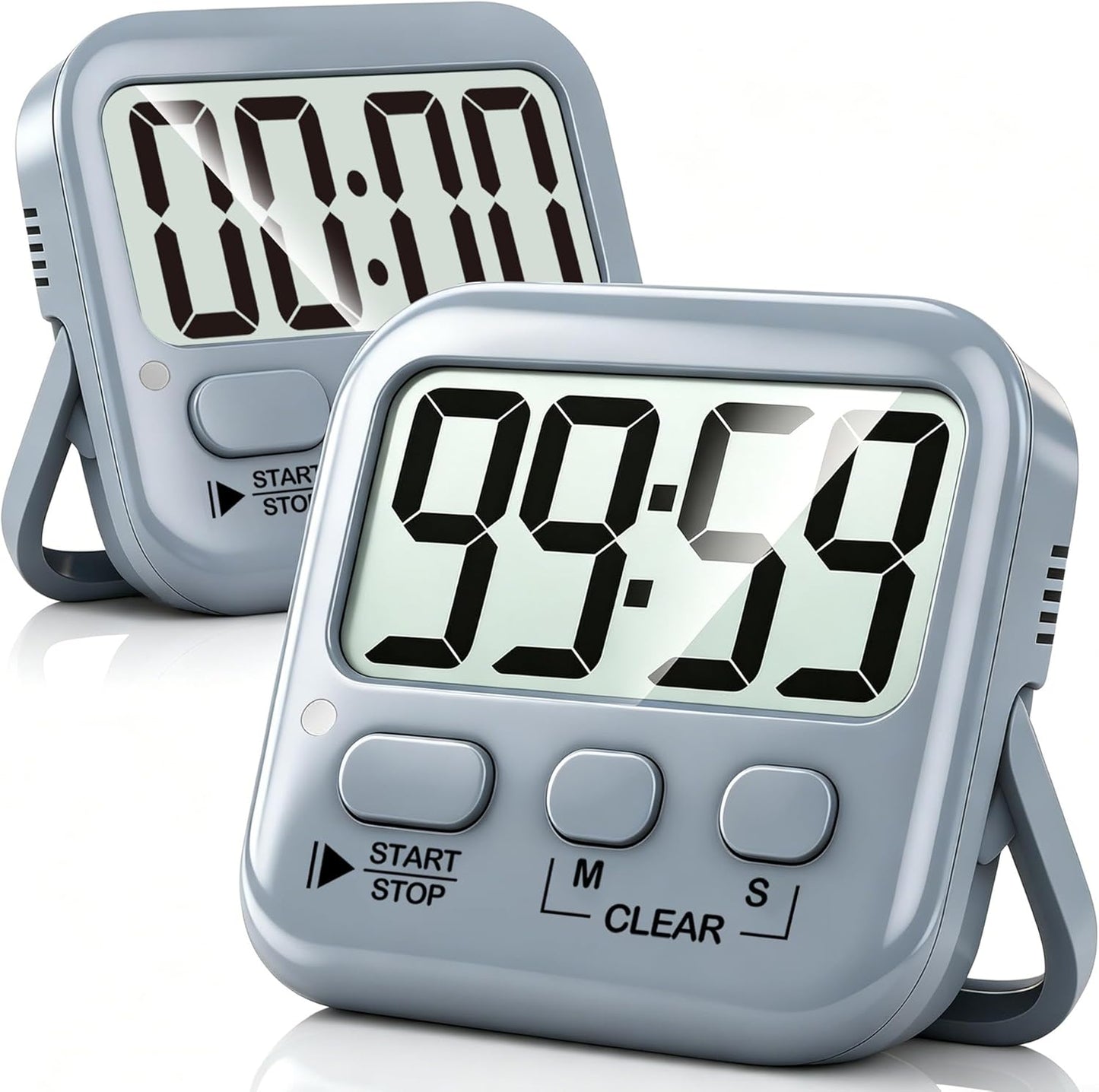 Antonki 2 Pack Digital Timer for Kids, Magnetic Countdown Kitchen Timers for Cooking, Egg, Classroom, Teacher, Exercise, Study, Oven - Battery Included