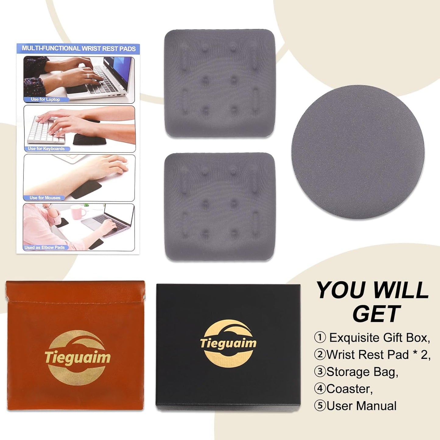 Ergonomic Wrist Rest for Laptop, Upgraded Laptop Wrist Support Pad for Computer Keyboard, Relieve Wrist Pain and Carpal Tunnel (Black)