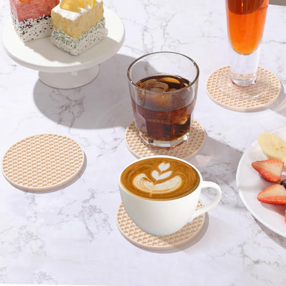 TWTLi Silicone Coasters Set of 8 with Holder,Coasters for Drinks,Beer,Coffee Coasters,Suitable for Kinds Cups,Hot or Cold,Anti-SLI,Non-Stick,Anti-Overflow Tabletop Protection and Decor (8 Pcs, Black)