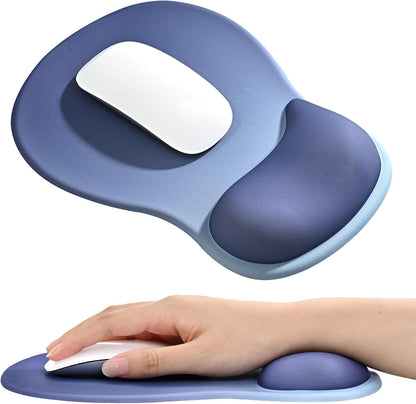 EooCoo Ergonomic Mouse Pad with Gel Wrist Rest Support, Middle Concave Design for Natural Wrist Alignment, Non-Slip Base Mousepad for Laptop, Computer, Office Desk Accessories, Carpal Tunnel Syndrome