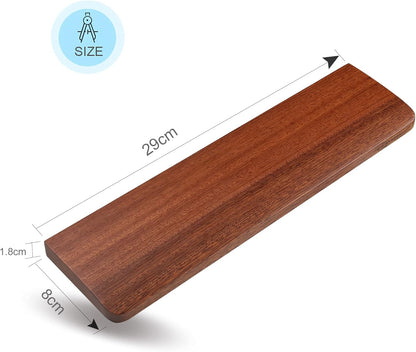 MageGee Keyboard Wooden Wrist Rest, Black Walnut Solid Wood Non-Slip Ergonomic Palm Rest for Compact 60% Keyboard, Durable and Easy to Clean