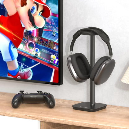 Headphone Stand, Desktop Headset Holder Heavy Base Desk Earphone Stand Aluminum Gaming Headset Hanger Rack Compatible with AirPods Max, AirPods Pro, Sony, Beats, Bose, Razer (White)