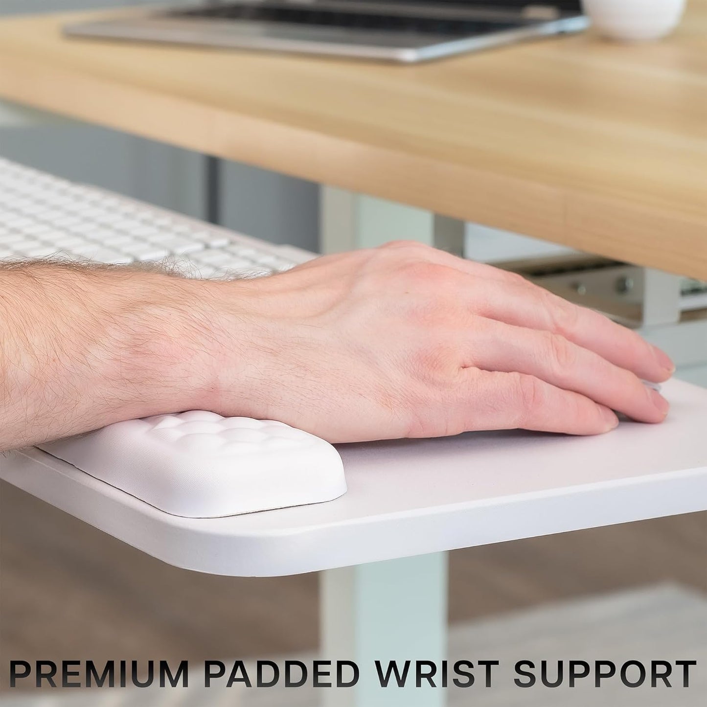 VIVO Premium Adjustable 27 x 11 inch Computer Keyboard and Mouse Platform Tray, Ergonomic Under Table Desk Mount Drawer with Padding, Black, MOUNT-KB27P-B