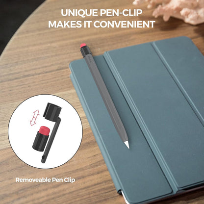 TRONWIN iPencil Case Sleeve Silicone Protective Cover Perfect Grip Skin Classic Design with Sturdy Clip Compatible with Apple Pencil 2nd Generation (Classic)