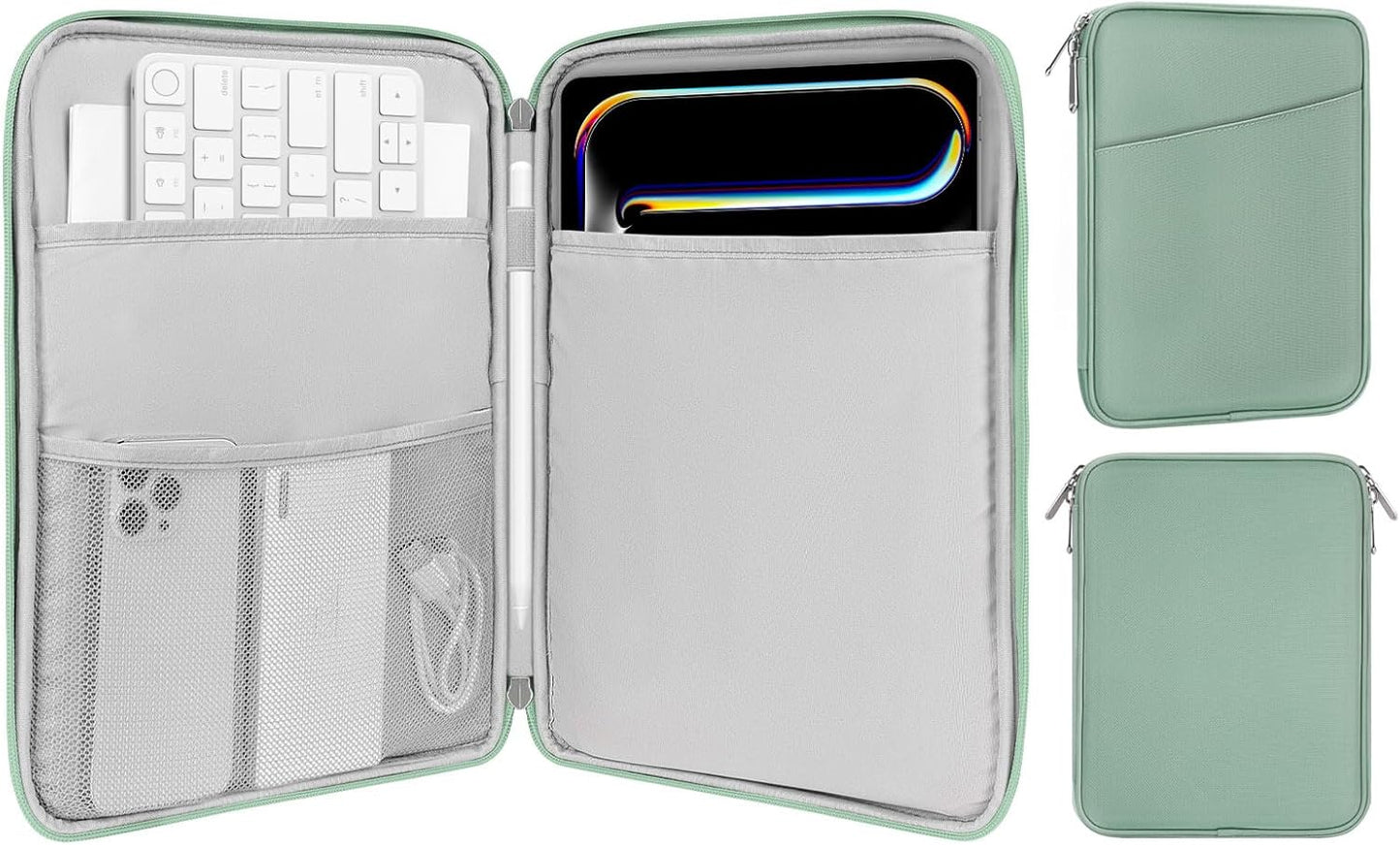 MoKo 9-11 Inch Tablet Sleeve Case, Fits New 11inch iPad Air M4/Pro M5, iPad A16 11", i-Pad 10/9/8/7th/Air 5/4th 10.9"/10.2", Tab S9/S8 11", Protective Bag Carrying Case with Pocket, Dark Gray