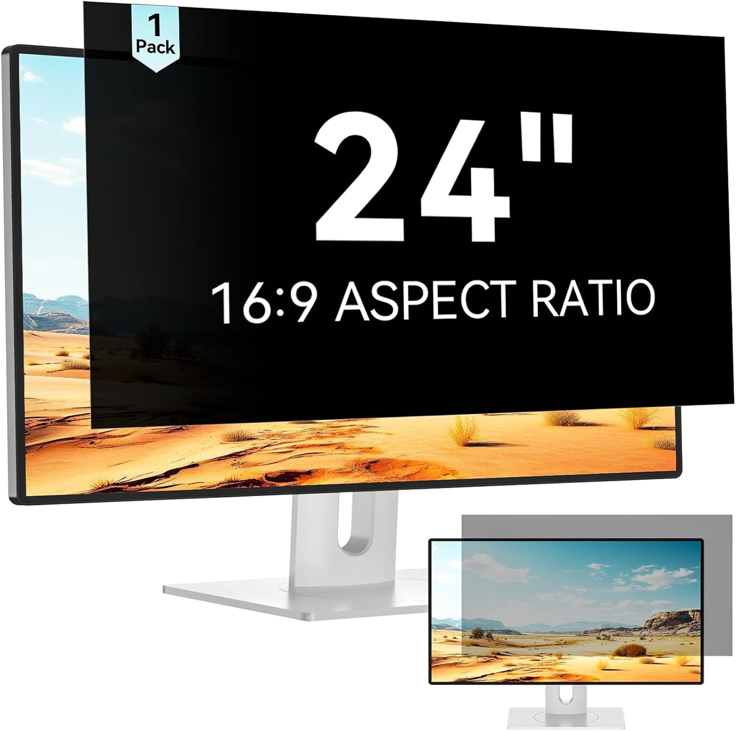Mamol 34 Inch Curved Computer Privacy Screen Filter for 21:9 Aspect Ratio Widescreen Monitor - Anti Glare Blue Light Filter, Removable Computer Monitor Privacy Shield, Anti-Scratch Screen Protector