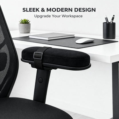 Office Chair Arm Pads 2-Pack – Soft Grey PP Cotton Cushions for Elbow Support – Universal Fit, Comfortable, Non-Slip Covers for Office, Gaming & Home Chairs