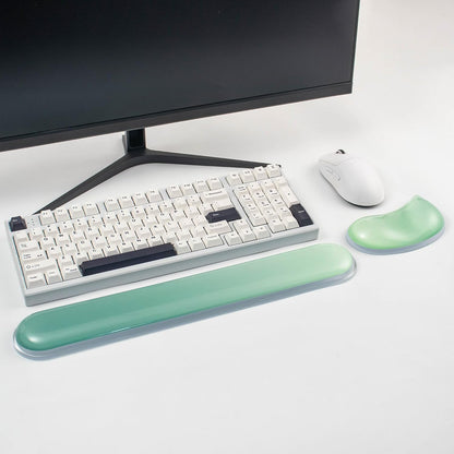 Gel Keyboard and Mouse Wrist Rest Set –White Clear Wrist Rest for Computer Keyboard 60%/68%/75%, Comfort & Support for Typing and Gaming