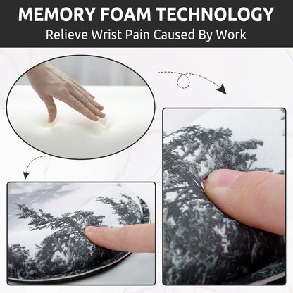 KONVINIT Ergonomic Mouse Pad with Wrist Rest, Small Mousepad with Non-Slip Rubber Base and Smooth Surface, Beach Mouse Pads for Desk, Office Desk Accessories