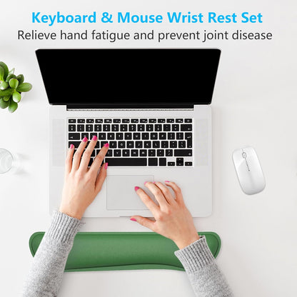 Dapesuom Enlarge Keyboard Wrist Rest, Memory Foam Keyboard Wrist Cushion for Computer Desk Mats Support, Pain Relief Ergonomic Mouse Pad Rests with Non-Slip Base for Gaming, Laptop, Radiant Orchid