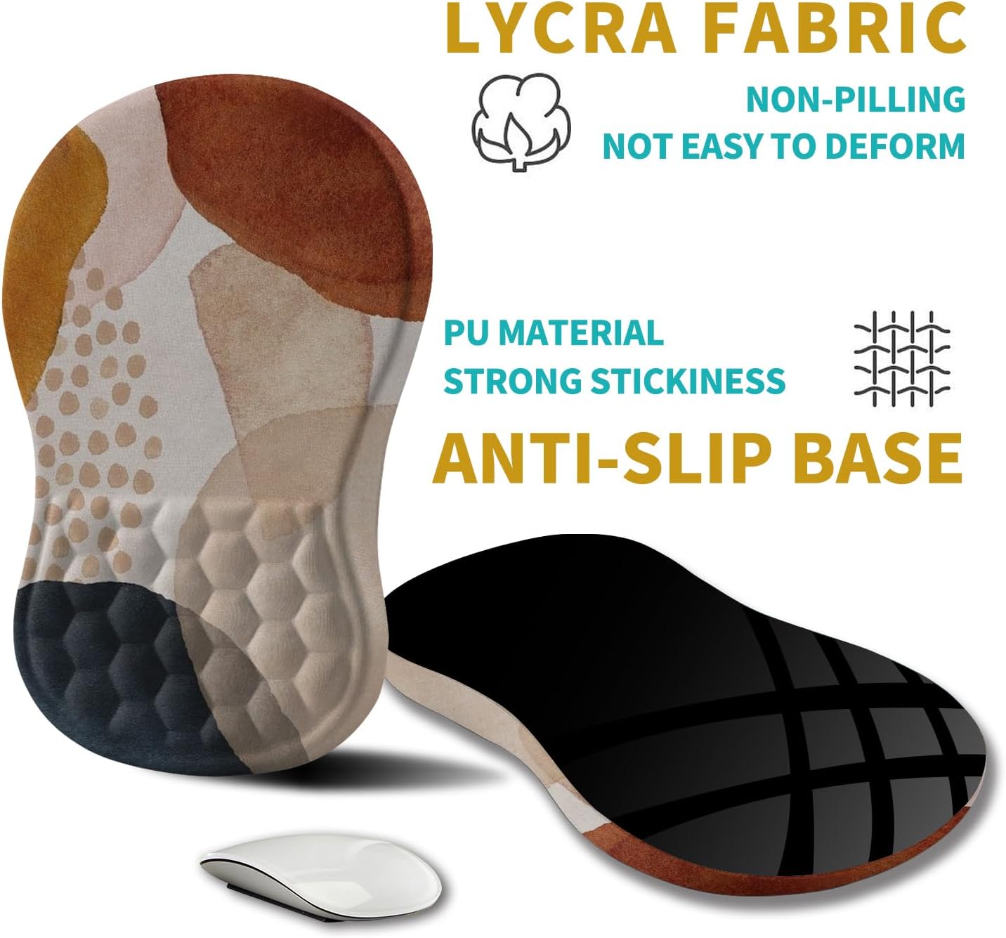 Hokafenle Ergonomic Mouse Pad Wrist Support, Wrist Rest Mousepad for Carpal Tunnel Pain Relief with Integrated Memory Foam Slope Massage Bulge (11.8x7.9 inch,Topographic Contour)