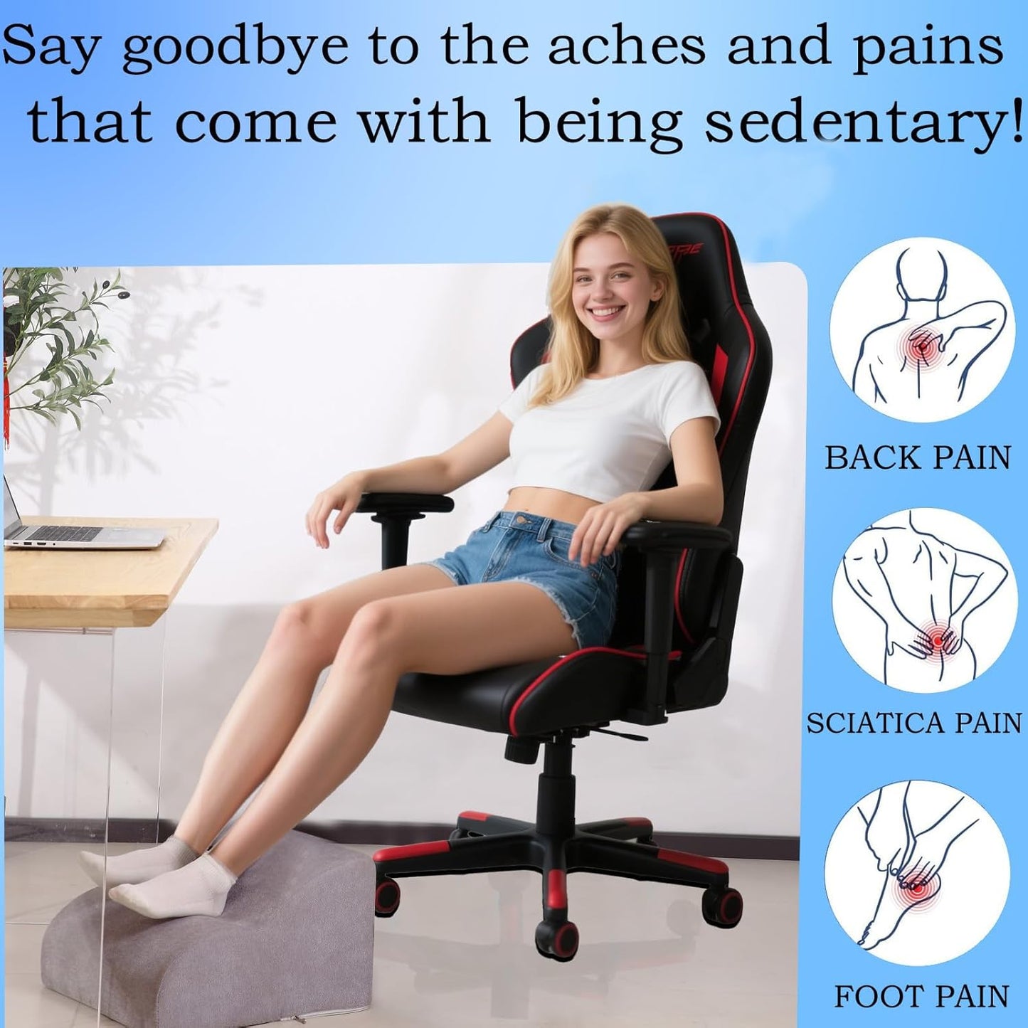 Foot Rest for Under Desk at Work.Multifunctional 3-Tier Foot Stool,with Washable Footrest.for Under Desk,Office Chair Gaming Chair & Sofa,Leg Elevation Pillow,Supports Posture-Brown