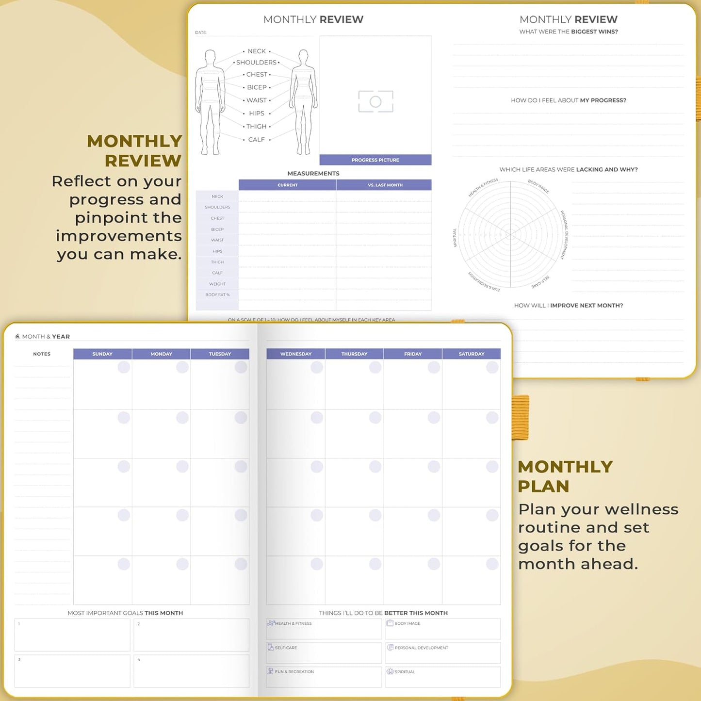 Clever Fox Fitness & Food Journal – Nutrition & Workout Planner for Women & Men – Diet & Gym Exercise Log Book with Calendars, Diet & Training Trackers - Undated, A5 Size, Hardcover (Forest Green)