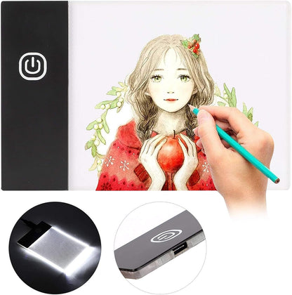 LED Tracing Light Pad, A6 Light Board for Animation Drawing Tracing, USB Copy Board for Stencil Tattoo Sketching, Flipbook Light Pad for Kids Artists