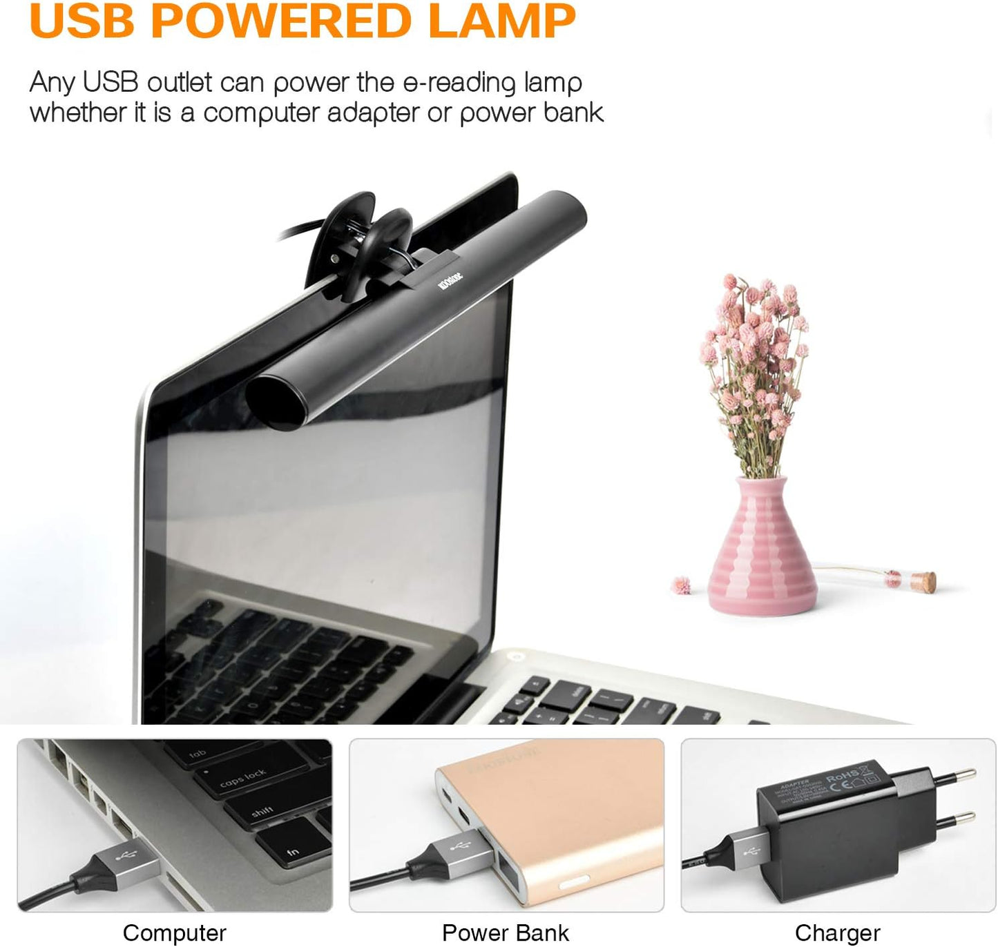 Monitor Light, Screen Light Bar Computer e-Reading LED Task Lamp, 3 Color Modes LightBar, 10 Brightness, USB Powered Monitor Lamp