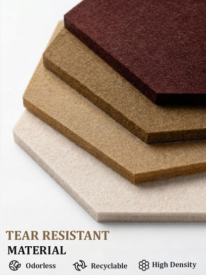 8 Pack Hexagon Felt Bulletin Board Tiles - 12" Large Thick Pin Board for Walls with 30 Push Pins, DIY Boards for Office Home School Decor, Aesthetic Hex Cork Board Alternative