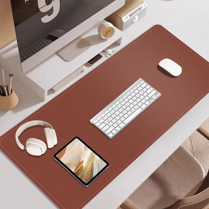 Non Slip Desk Mat, 31.5" x 15.7" PU Leather Desk Pad, Cork Desk Mat for Desktop, Desk Pad for Keyboard and Mouse, Ideal for Office and Home, Black