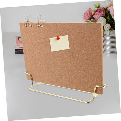 STOBOK 12X8.66 Inch Cork Board with Stand and Frame Small Desktop Bulletin Board for Office Message Photo Display Reusable Pin
