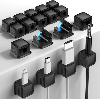 8 Pack Cord Organizer Holder,Costop Strong Adhesive Desk Cable Management Magnetic Easy Open,Organize Phone Charging Cords Wire Holder Organizer Neatly for Home,Office,Car,Desk,Nightstand