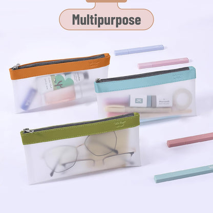 Mr. Pen- Clear Pencil Pouch, 8.50"x4.25", 3 Pack, Durable TPU Material, Medium Water-Resistant Pencil Bags with Smooth Zipper, Multipurpose Clear Pouch for Stationery, School, Office, Travel Supplies