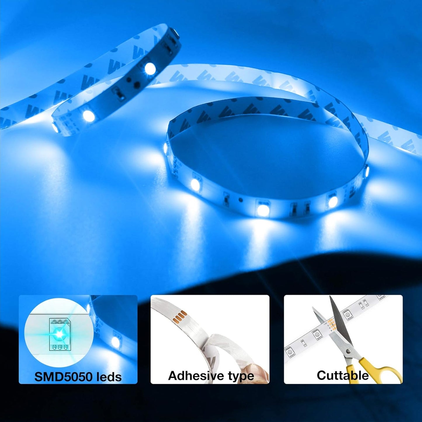 DAYBETTER Led Strip Lights 32.8ft Kit with Remote and Power Supply Color Changing